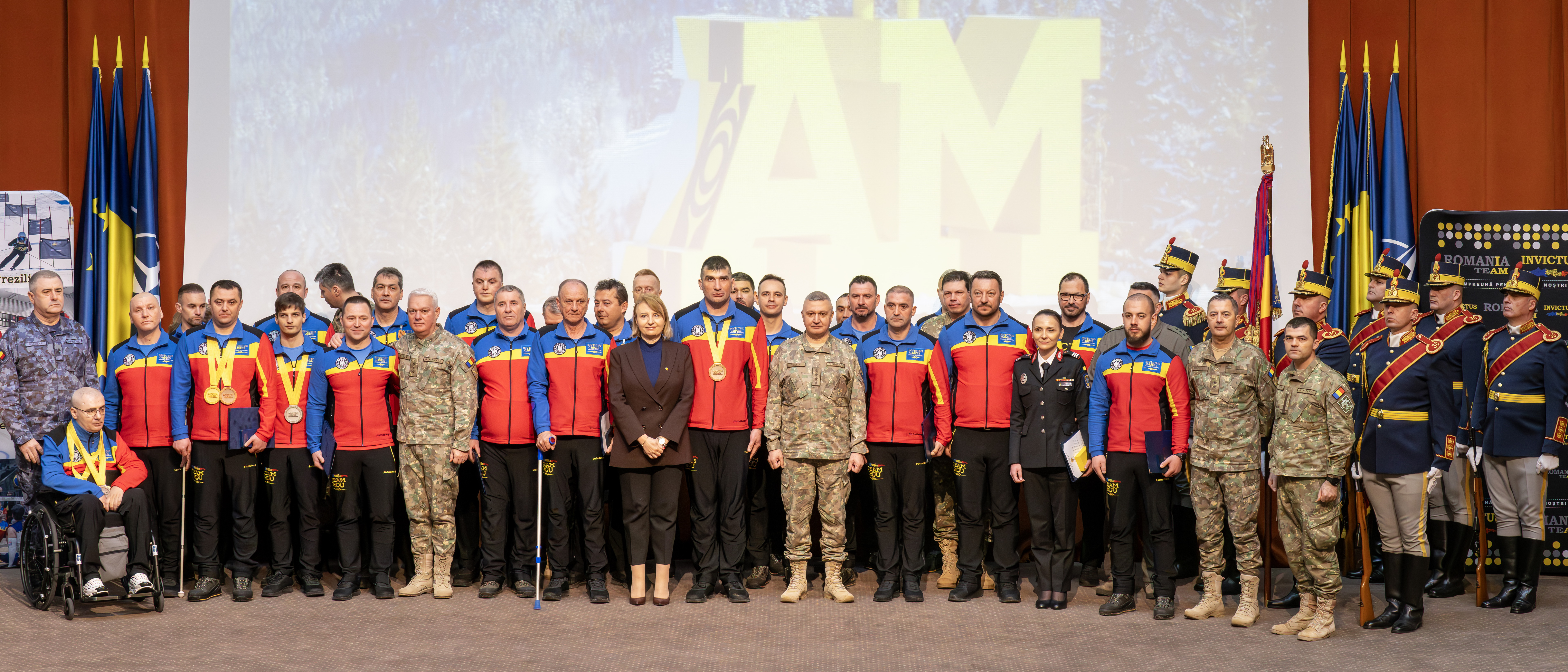 Ceremonia de întoarcere a membrilor echipei Invictus 